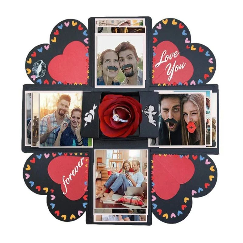 1PC Explosion Photo Album Gift Box Storage Box Valentine's Day Surprise Gift Box Romantic Couple Creative Gift